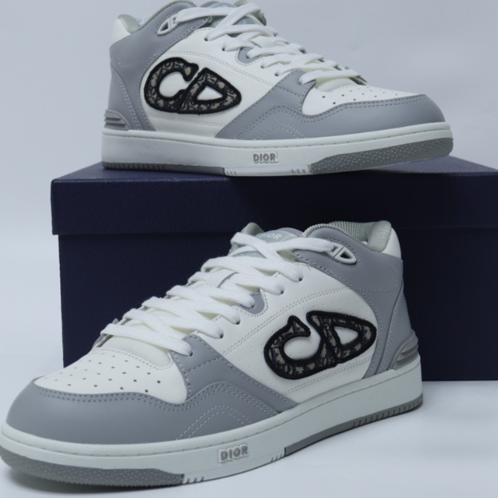 Dior Gray and White Men's Sneakers
